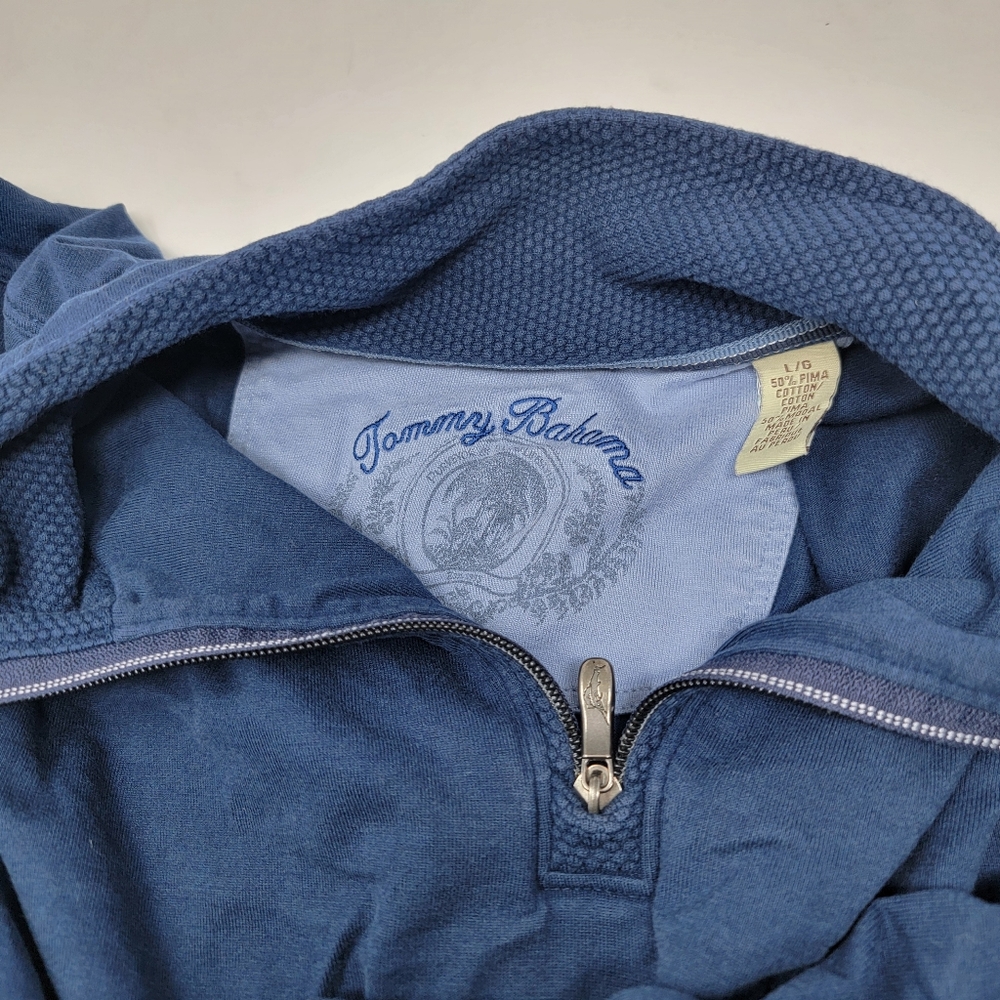 Tommy Bahama Quarter Zip Pullover Sweater Navy Blue Men's Size Large L - Picture 5 of 5